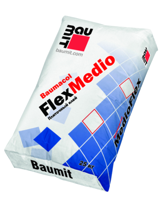 Baumit Плиточный клей толстослойный эластичный Baumacol FlexMedio С2 25 кг/42 под