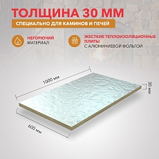 Rockwool Камин Баттс (1000*600*30) 4п/0,072м3/2,4м2/38пач.под